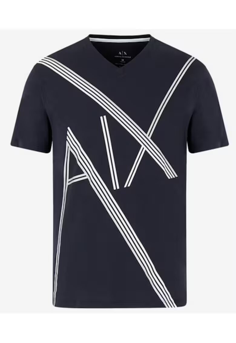 Armani Exchange Tricou regular fit cu imprimeu logo - Bleumarin