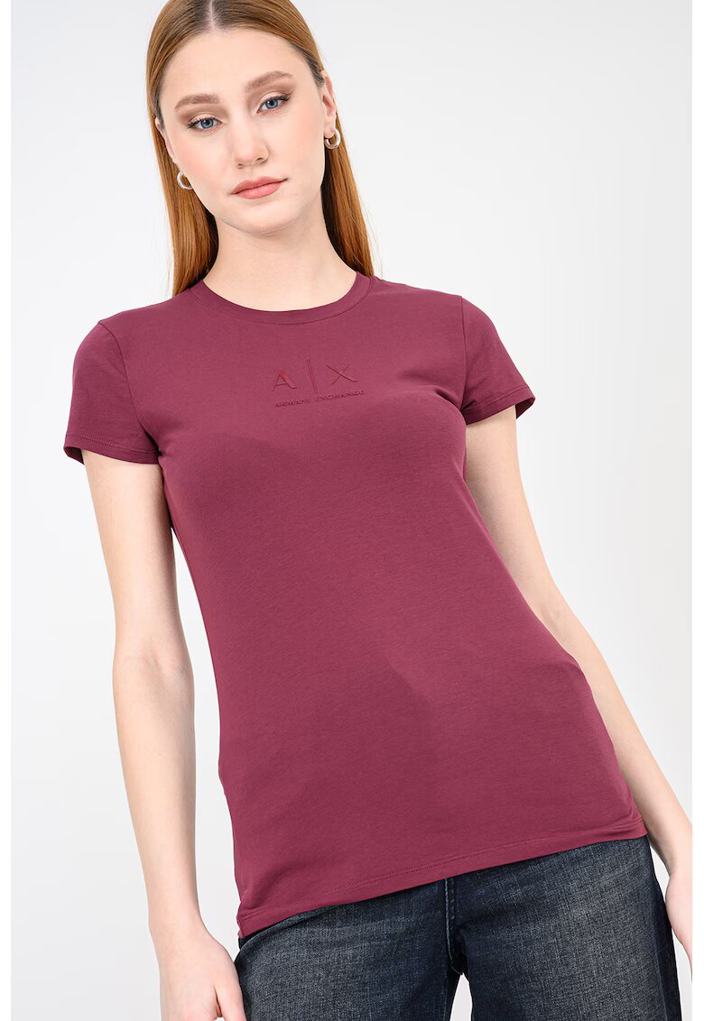 Armani Exchange Tricou slim fit - Violet pruna