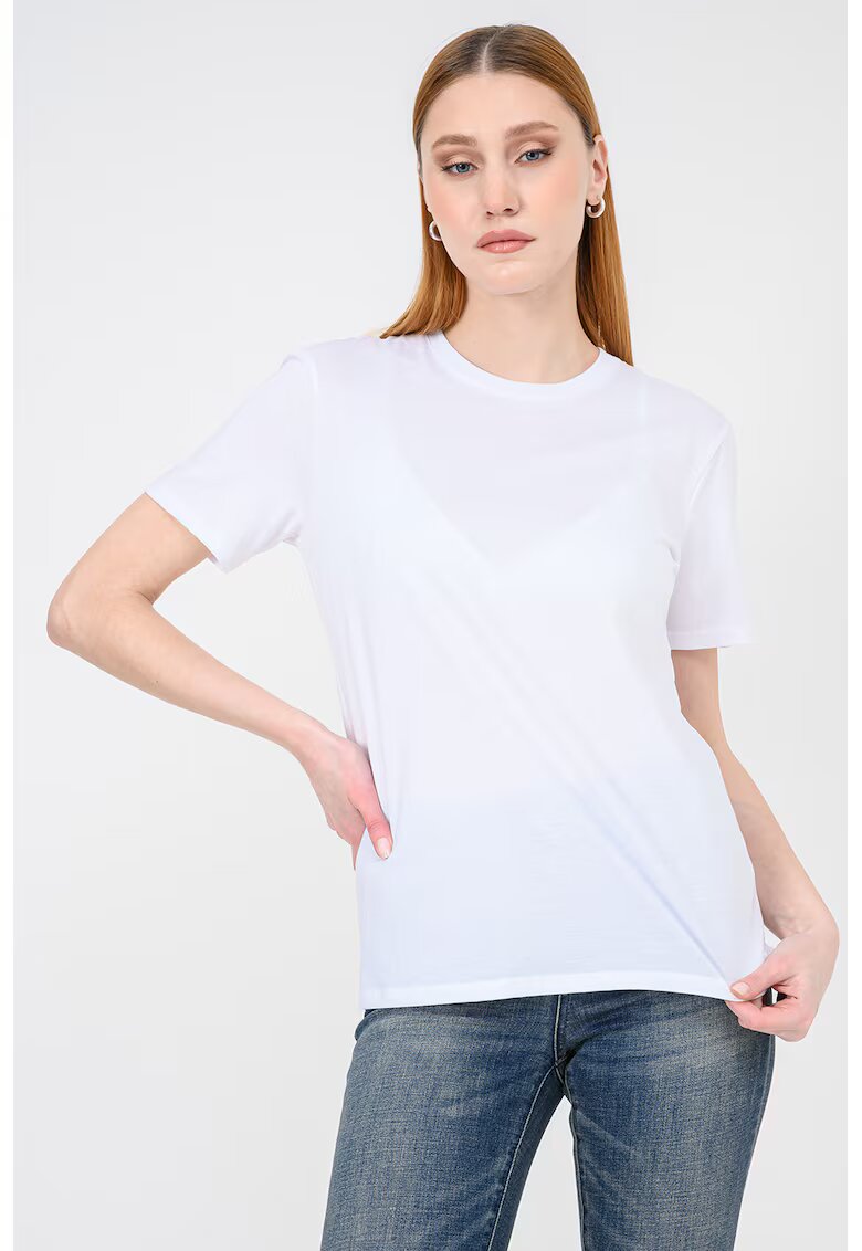 Armani Exchange Tricou uni cu decolteu la baza gatului - Alb
