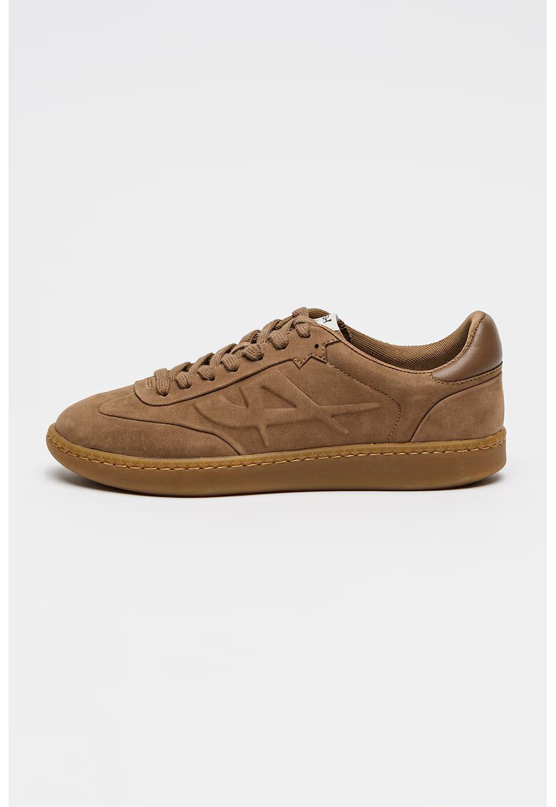 Ash Pantofi sport din piele intoarsa cu logo Siena - Maro