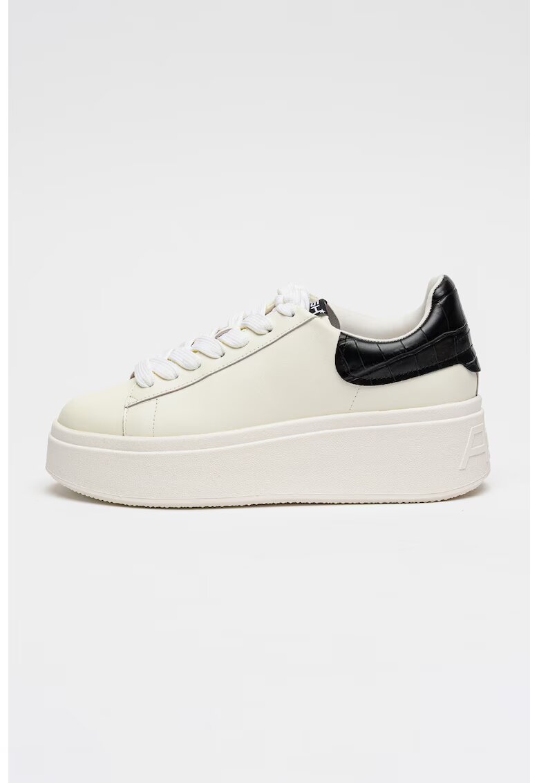 Ash Pantofi sport low-cut din piele cu flatform - Alb/Negru