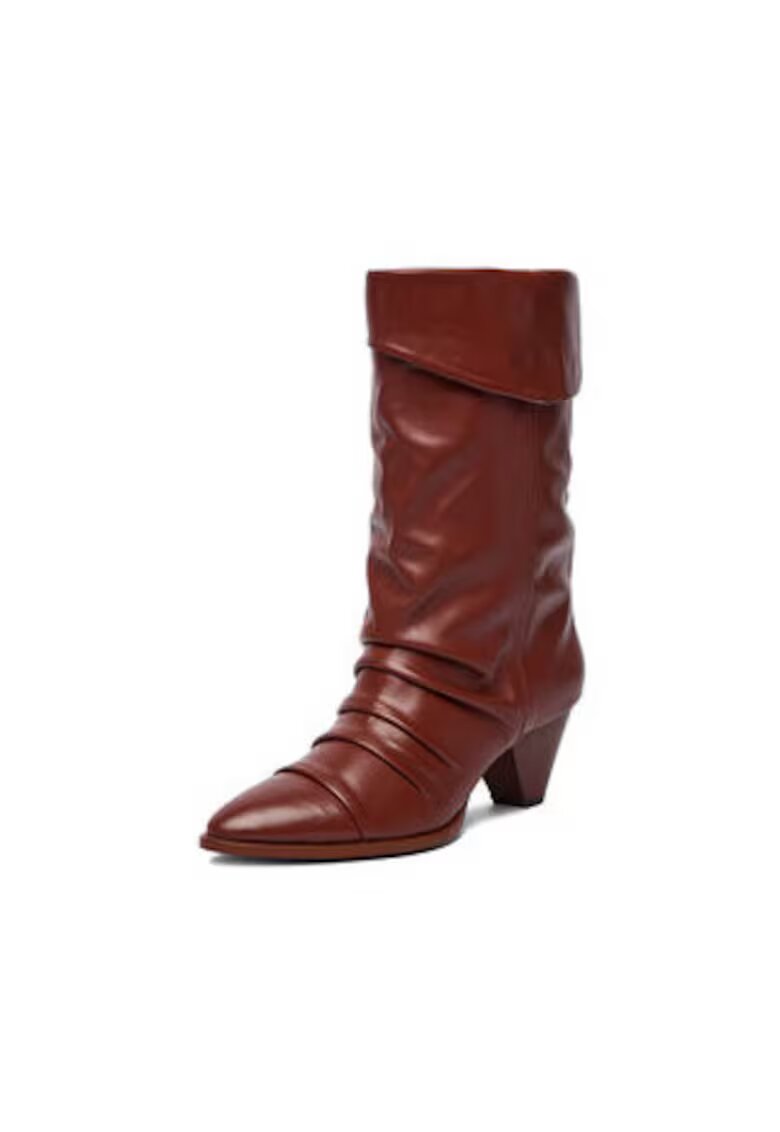 BADURA Botine dama din piele naturala - Maro