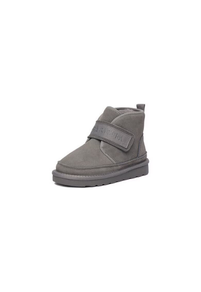 BADURA Cizme copii gri - piele naturala - cu velcro - EO-HY669016S-2