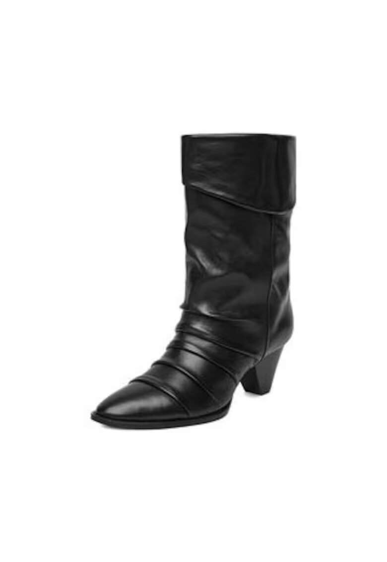 BADURA Cizme dama piele naturala - varf ascutit - negru