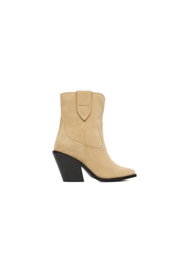 BADURA Cizme dama slip-on - bej - piele naturala - cauciucuri elastice