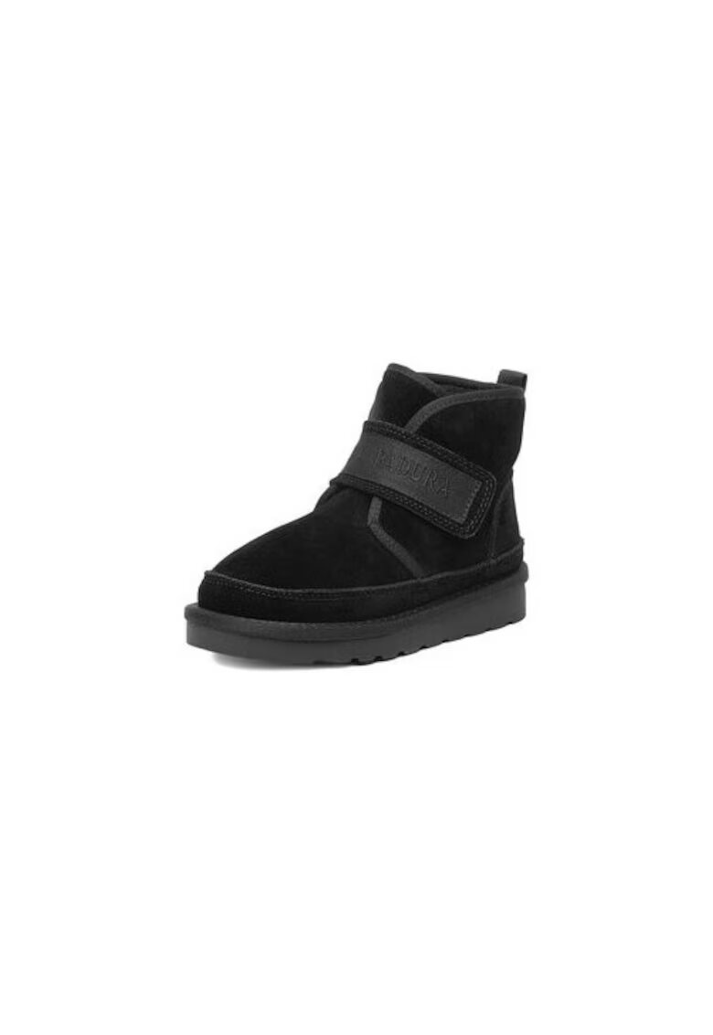 BADURA Cizme de zapada copii piele naturala - negru - rotund - cu arici - EO-HY669016S-2