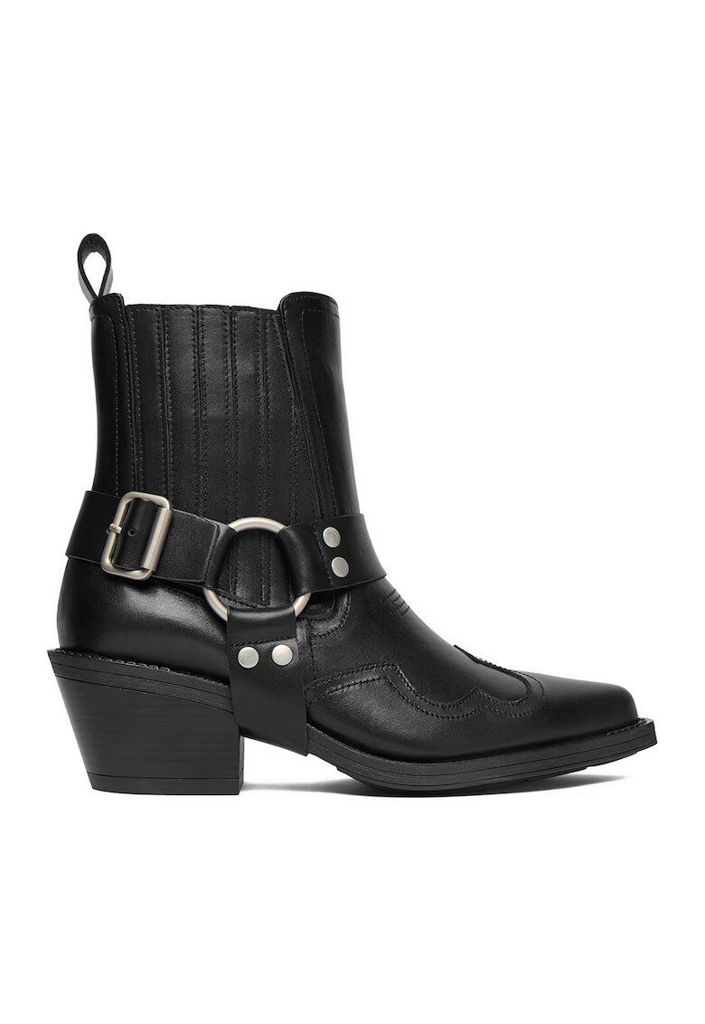BADURA Ghete cowboy dama piele naturala - negru