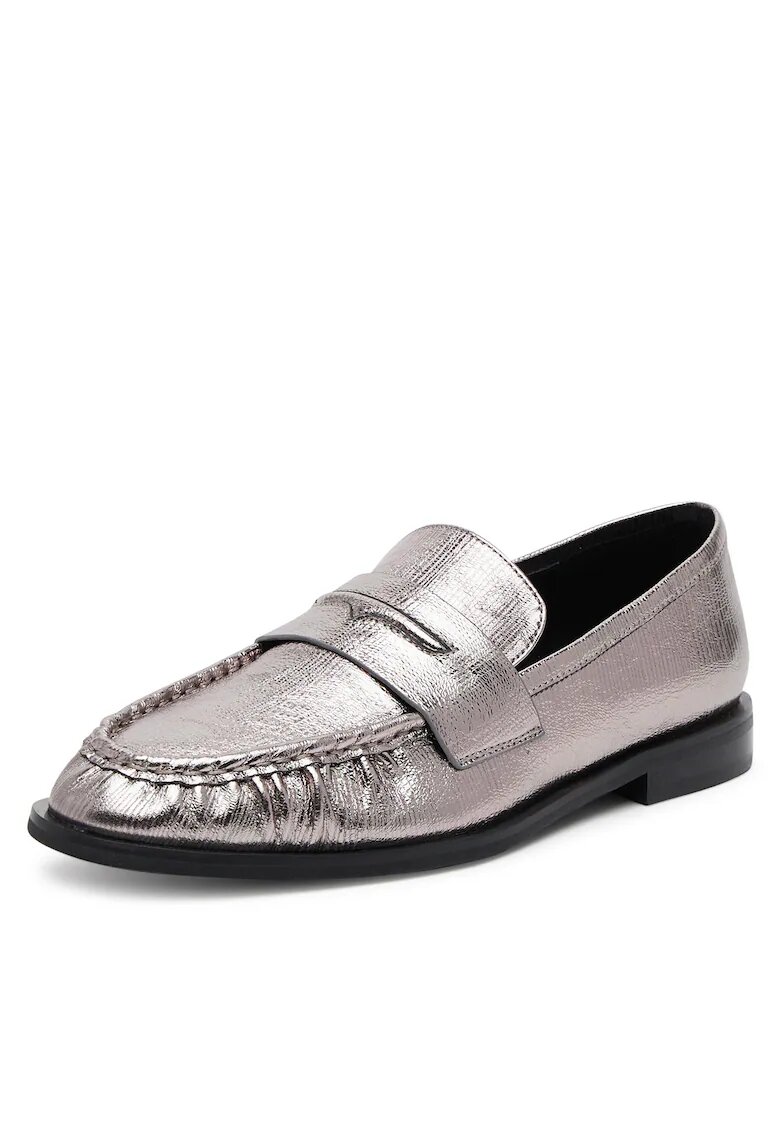 BADURA Mocasini dama argintiu - piele naturala - LILAC-SLT152SK