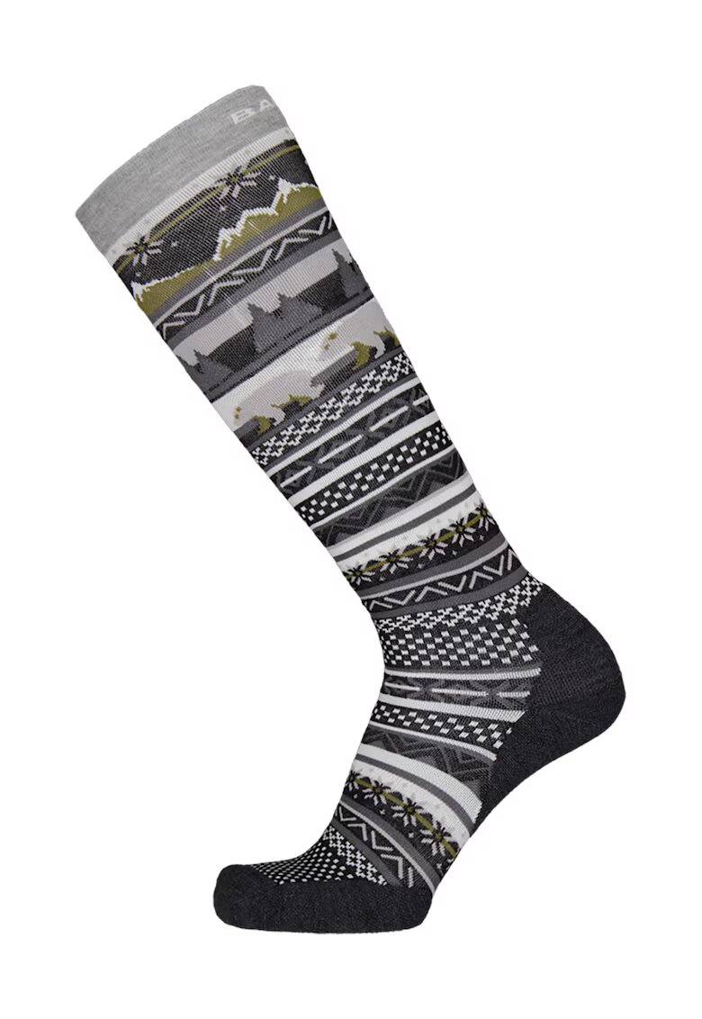 Barts Sosete lungi cu model - pentru schi - Negru/Gri/Alb murdar