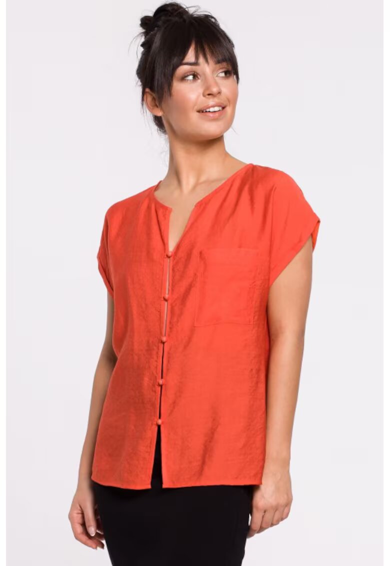 BeWear Bluza cu maneci scurte - cu nasturi - - Portocaliu