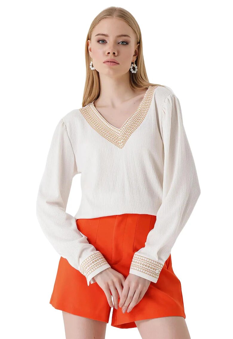 Big Dart Bluza dama - HiCCUP - Alb - Poliester/Lycra