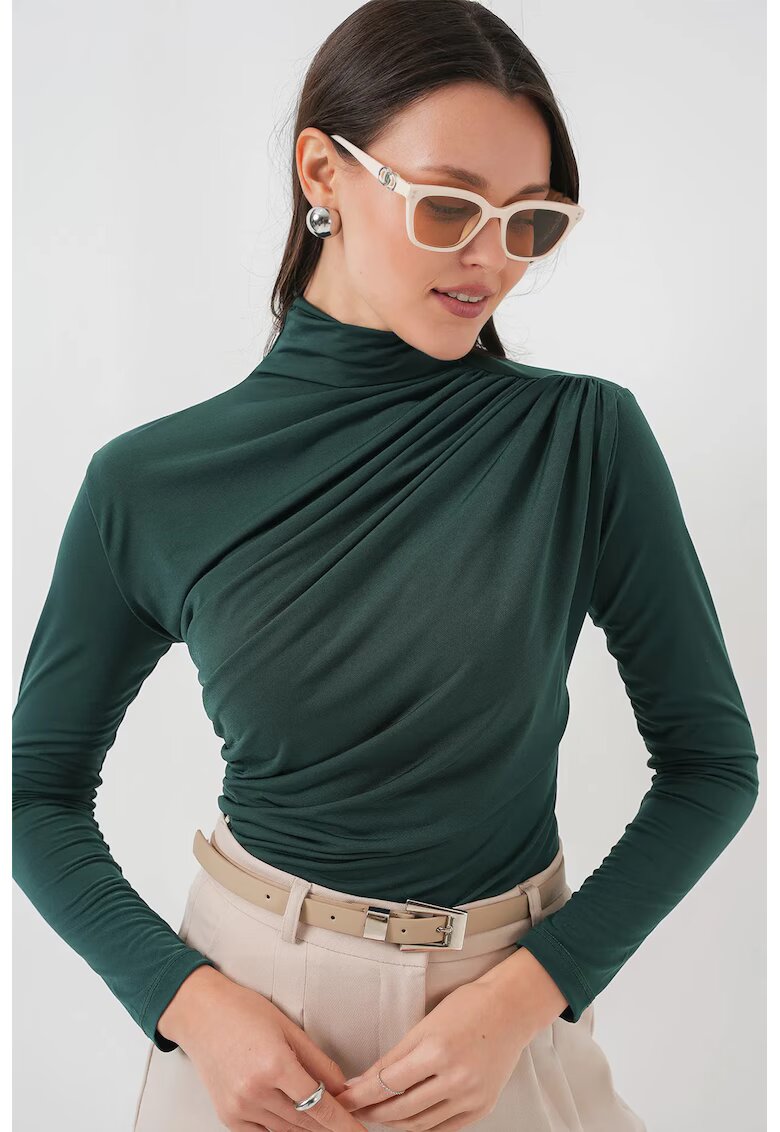 Big Dart Bluza dama mulata - verde smarald - jerseu
