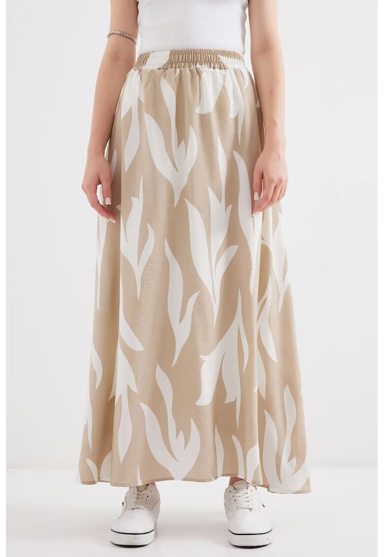 Big Dart Fusta maxi - HiCCUP - model texturat - talie elastica - bej - textil