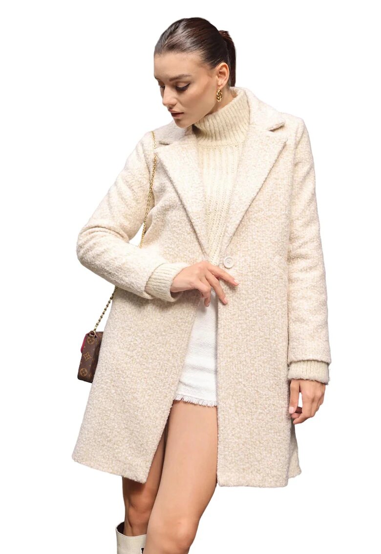 Big Dart Palton dama - supradimensionat - crem natural - textil