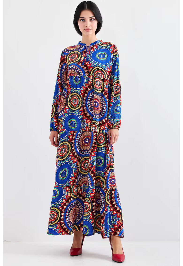 Big Dart Rochie maxi dama - HiCCUP - poliester/lycra - lejera - multicolor - Albastru