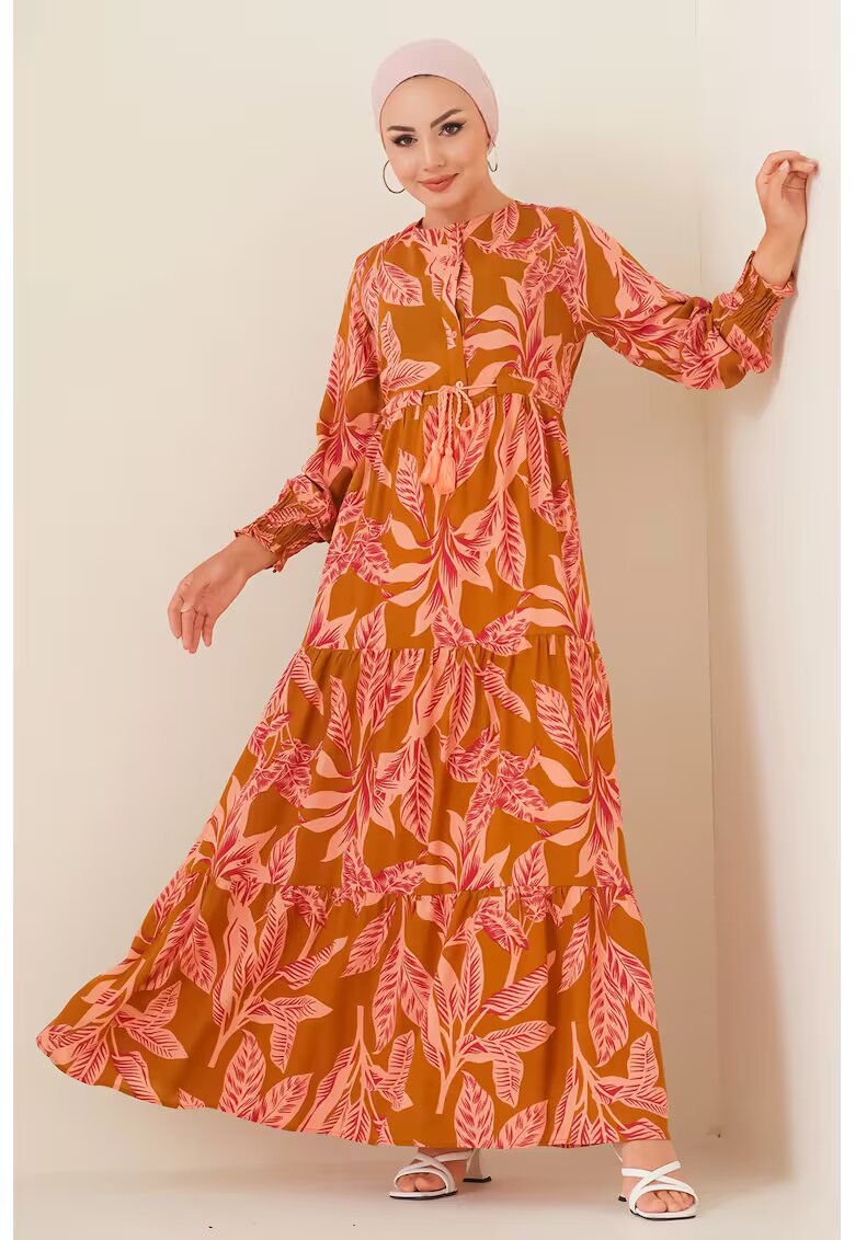 Big Dart Rochie maxi dama HiCCUP - viscoza - decolteu rotund - multicolor