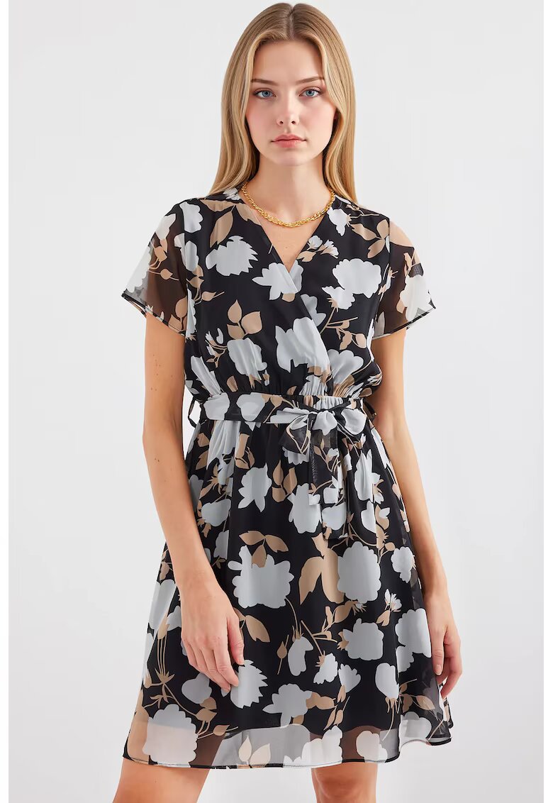 Big Dart Rochie mini dama - HiCCUP - imprimeu floral - Negru