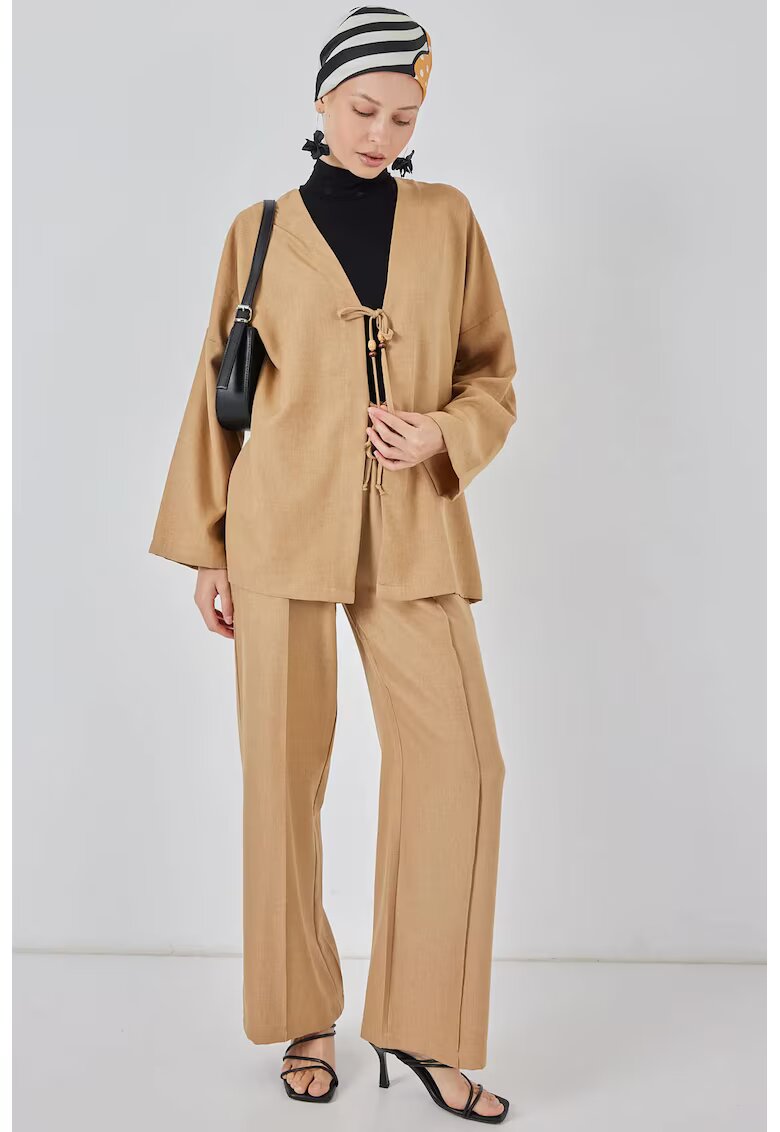 Big Dart Set cardigan si pantaloni largi - HiCCUP BigDart - maro - in