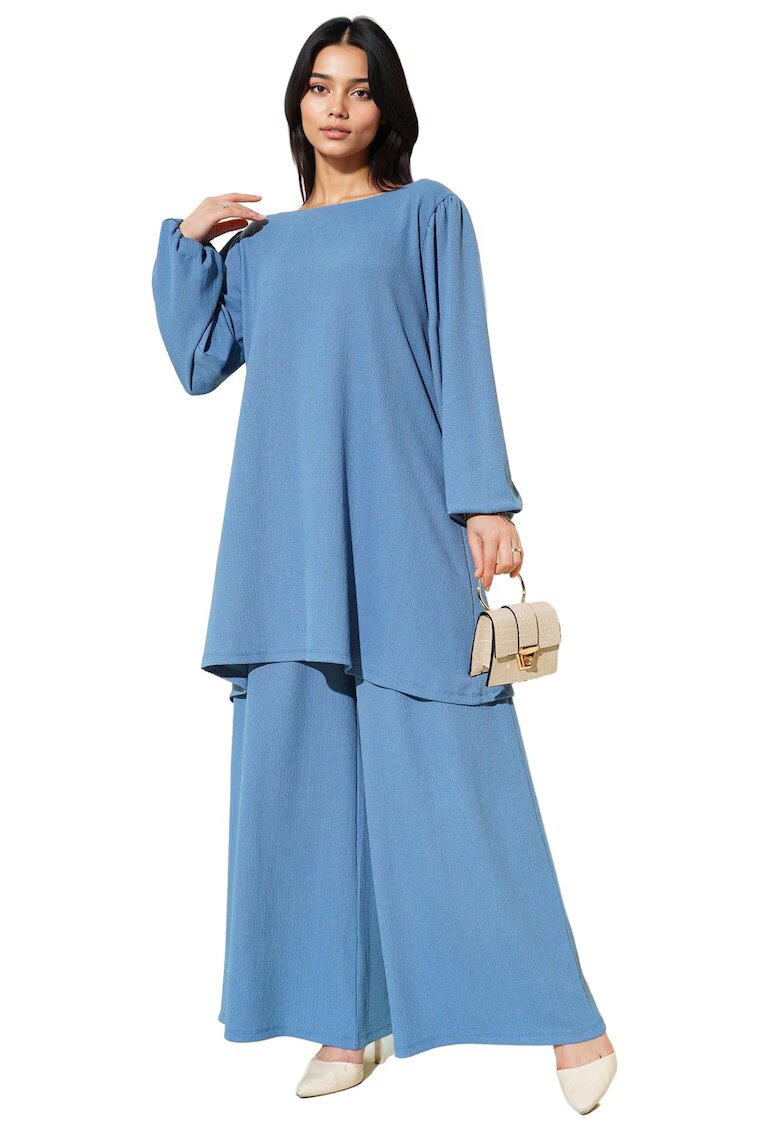 Big Dart Set doua piese - HiCCUP - Bluza/Pantaloni - Jerseu - Albastru indigo