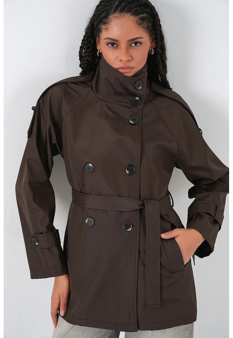 Big Dart Trenci dama Regular Fit - maro mocha - textil