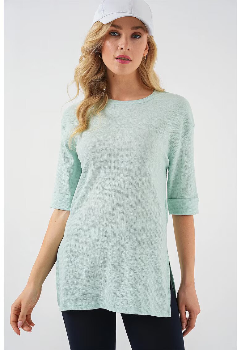 Big Dart Tricou dama HiCCUP - texturat maneca scurta -verde poliester - Verde menta