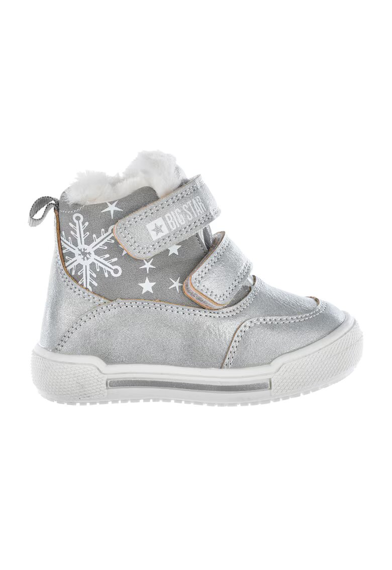 Big Star Ghete cu inchidere velcro si aspect metalizat - Argintiu