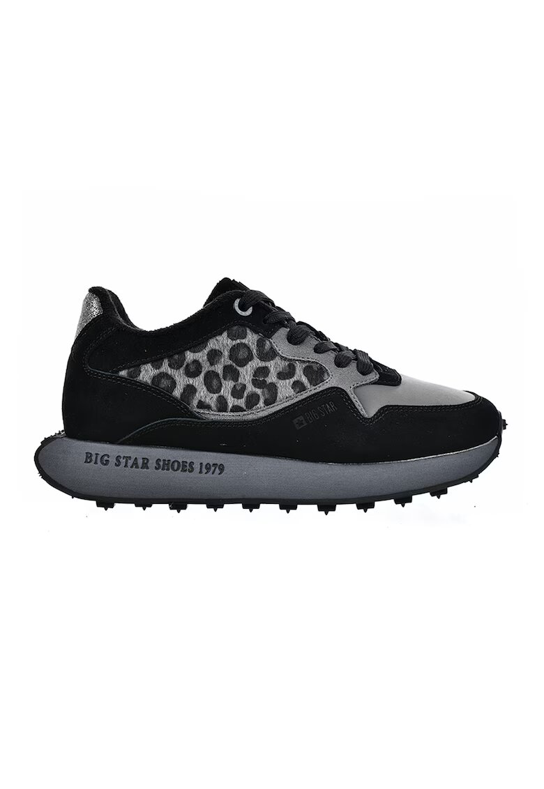 Big Star Pantofi sport cu garnituri de piele intoarsa - Negru/Gri