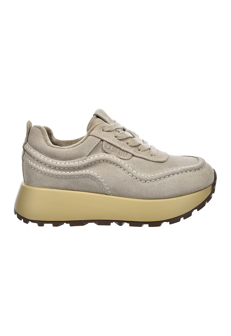 Big Star Pantofi sport flatform de piele intoarsa - Maro nisip