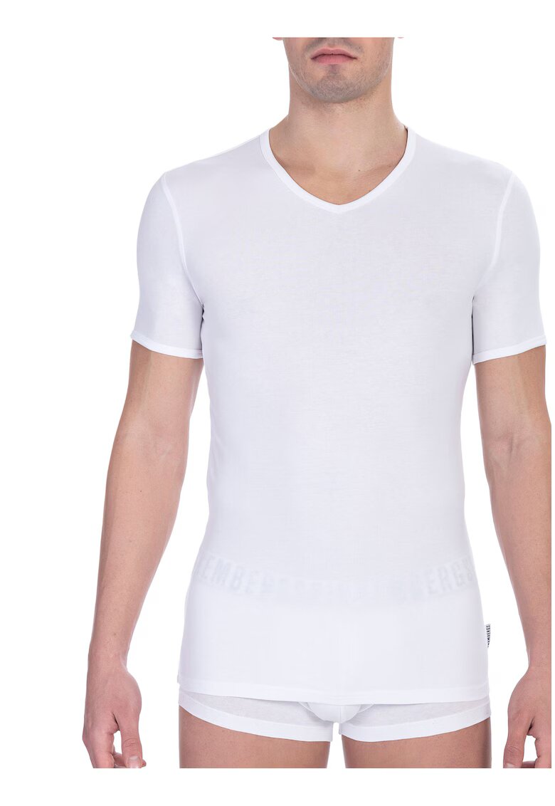 Bikkembergs Tricou slim fit cu decolteu in V
