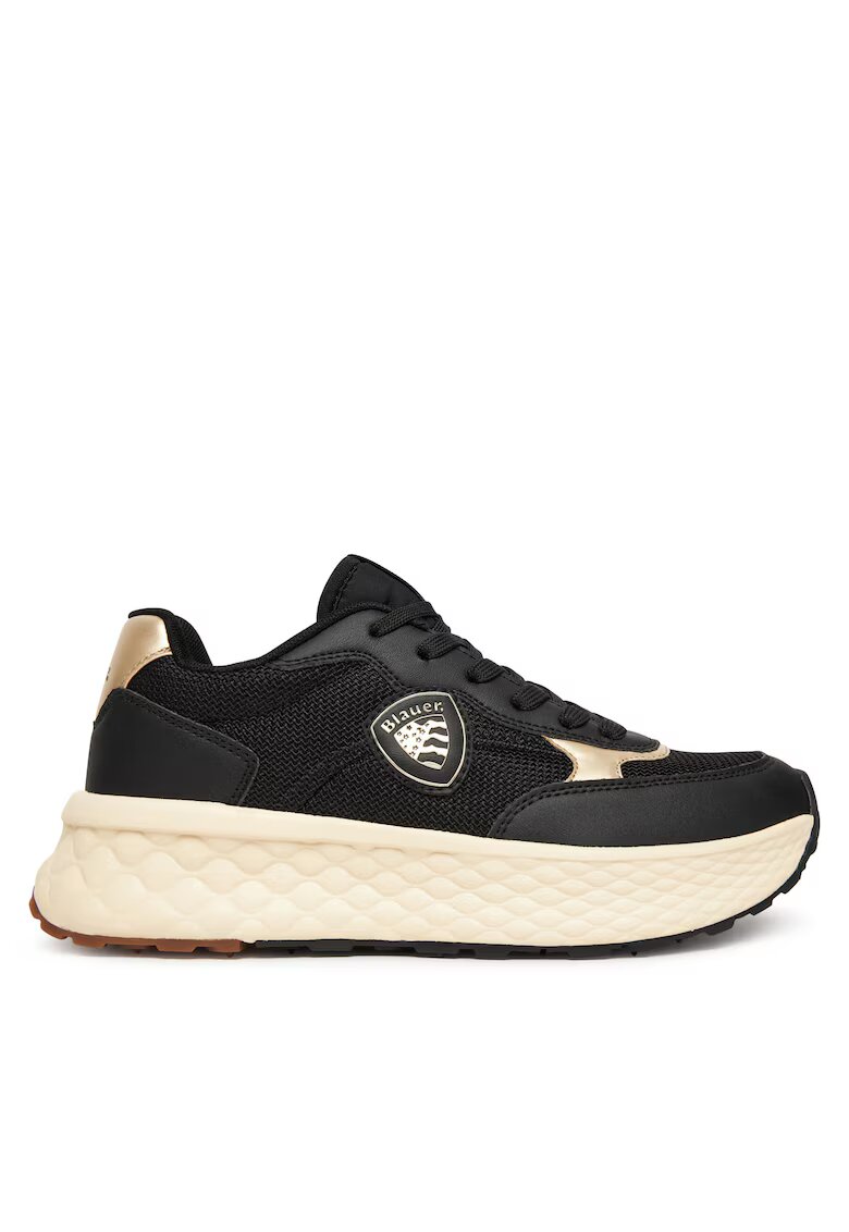 Blauer Pantofi sport dama - textil - auriu/negru