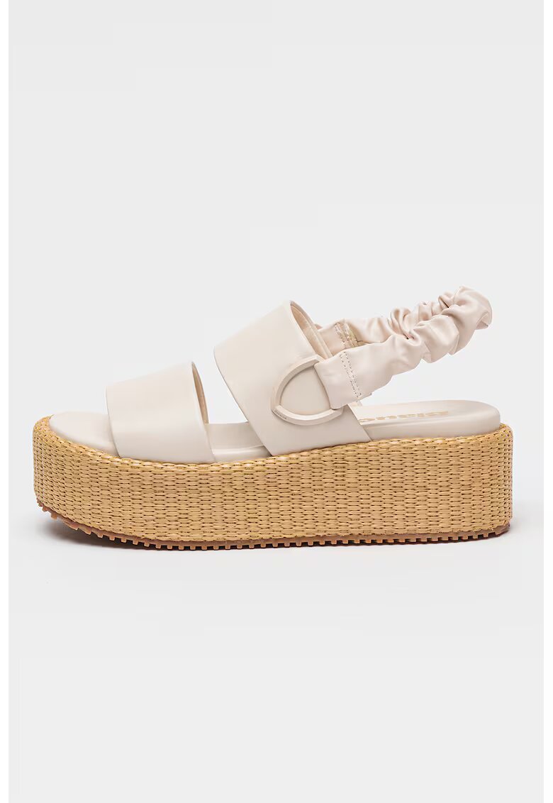 Blauer Sandale wedge din piele ecologica Opal - Bej deschis