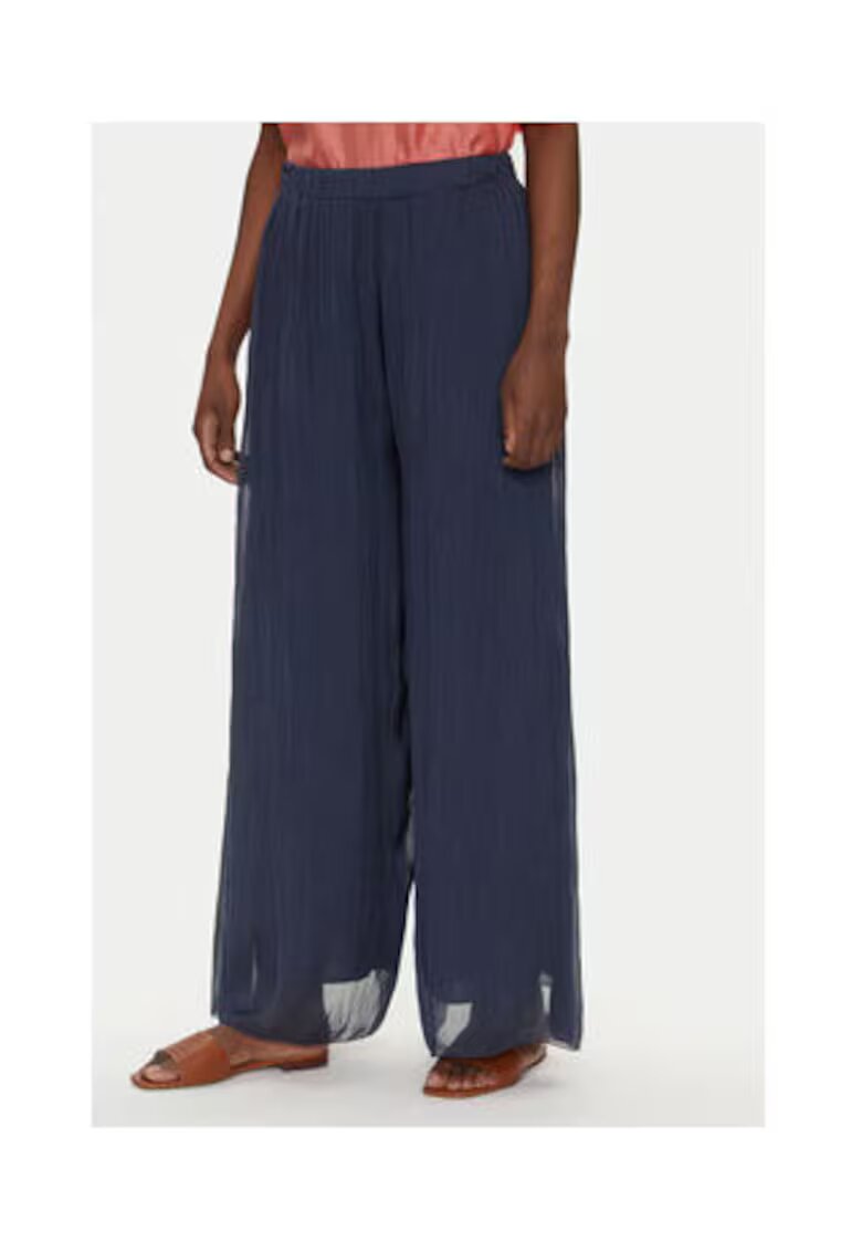 BOMBOOGIE Pantaloni palazzo Dama - Bleumarin - 70% viscoza - 30% matase -