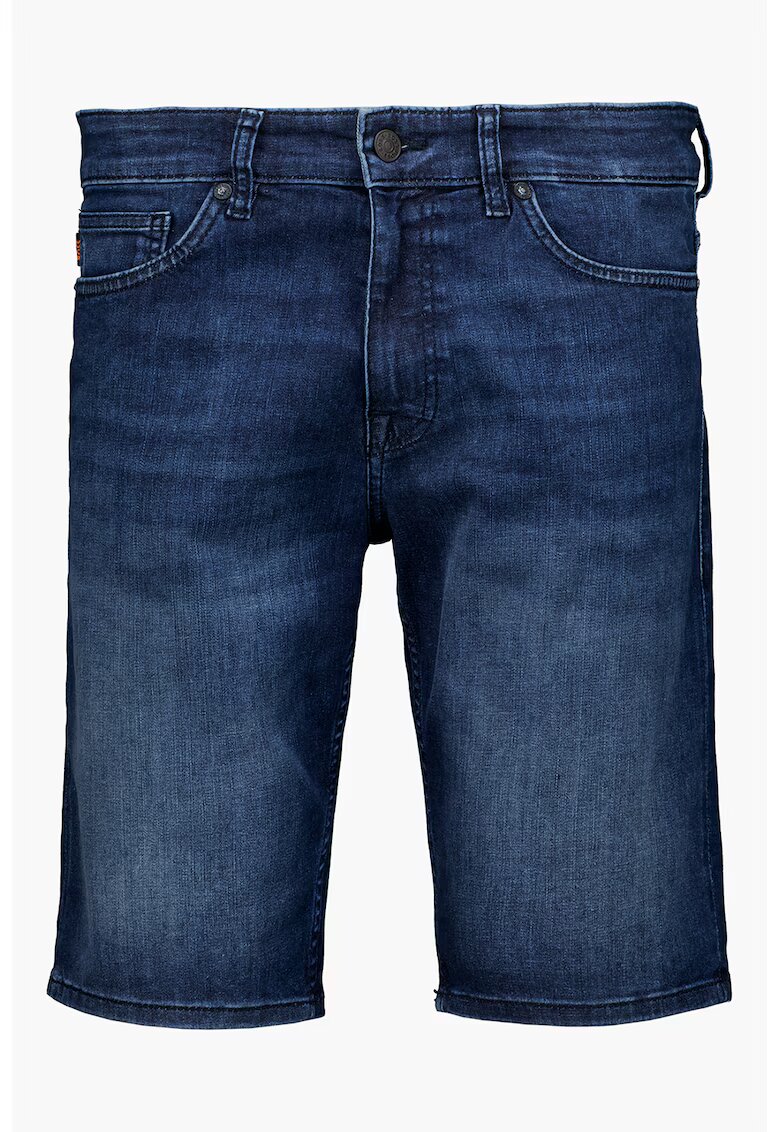 BOSS Bermude din denim cu aspect decolorat - Albastru inchis