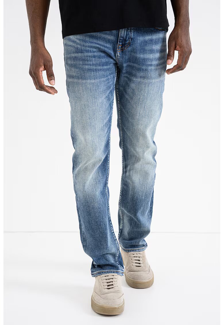 BOSS Blugi slim-fit Delaware Soft-motion - Albastru melange