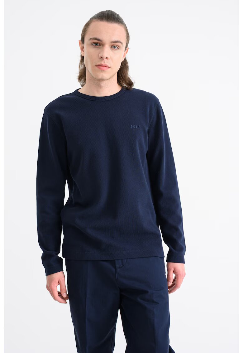 BOSS Bluza relaxed fit cu aspect texturat - Albastru ultramarin