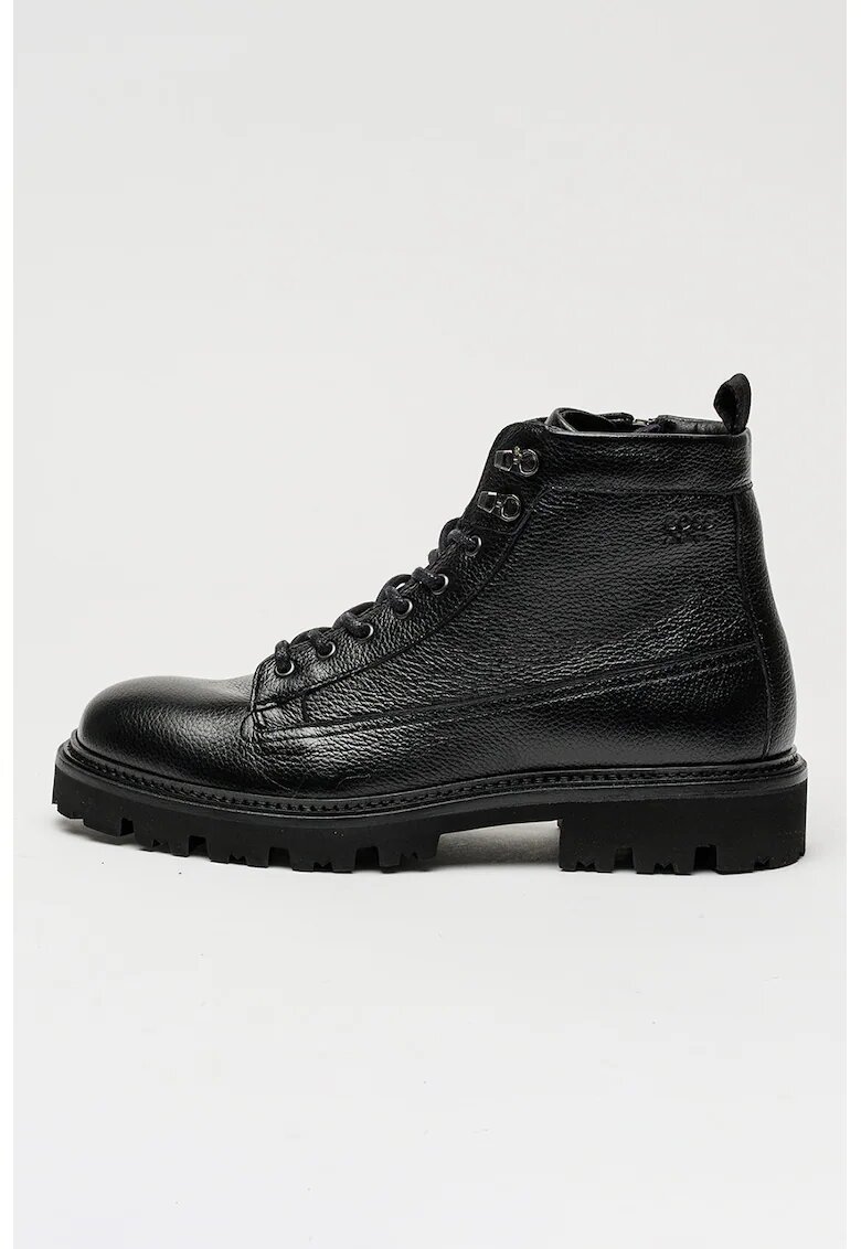 BOSS Bocanci de piele cu logo discret Julyo Halb - Negru