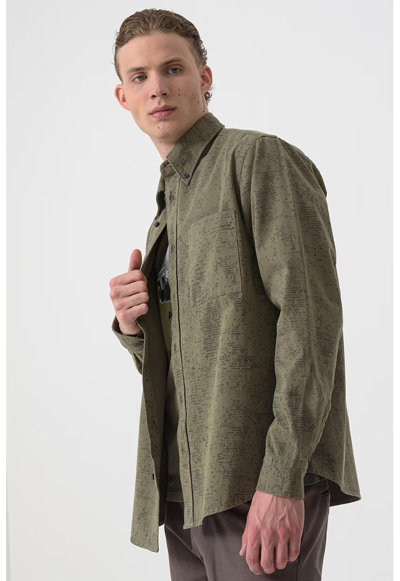 BOSS Camasa Oxford de bumbac - Verde sparanghel