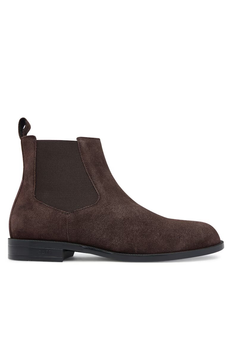 BOSS Cizme scurte barbati piele naturala - maro inchis -