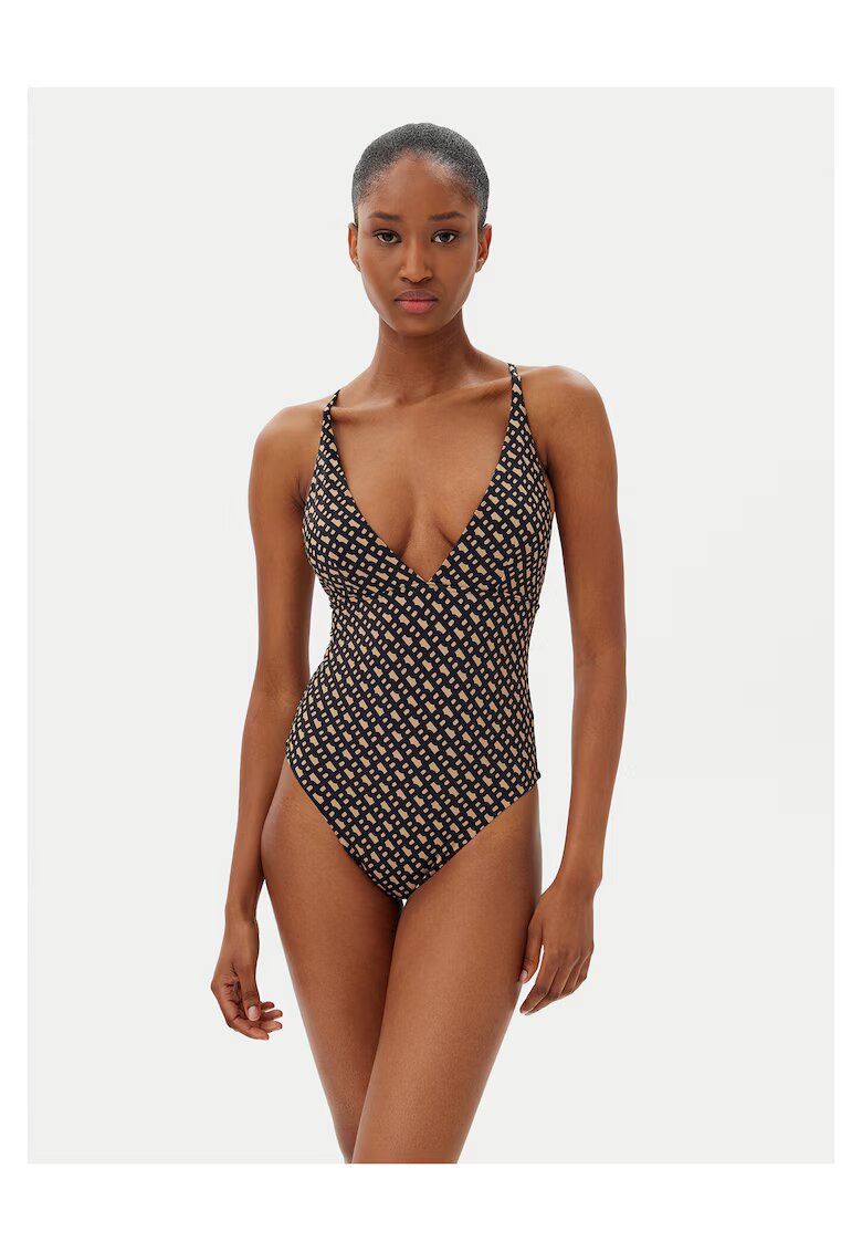 BOSS Costum de baie dama negru/maro