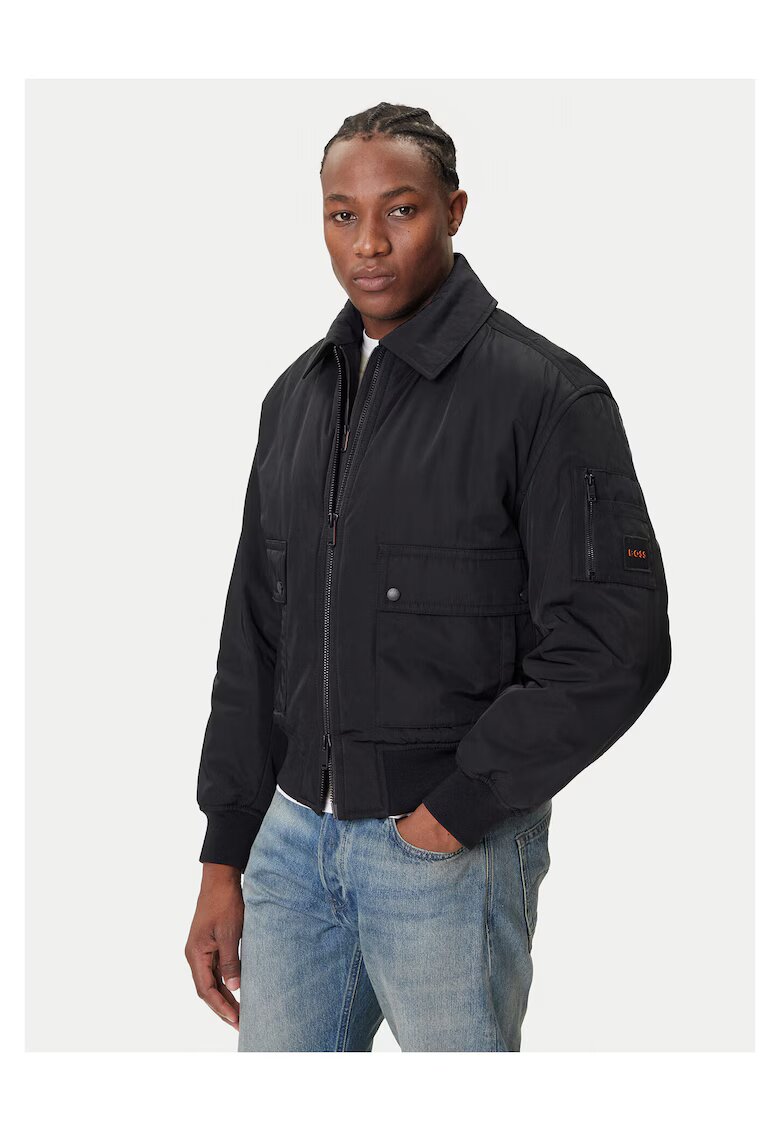 BOSS Geaca bomber barbati neagra - material de calitate