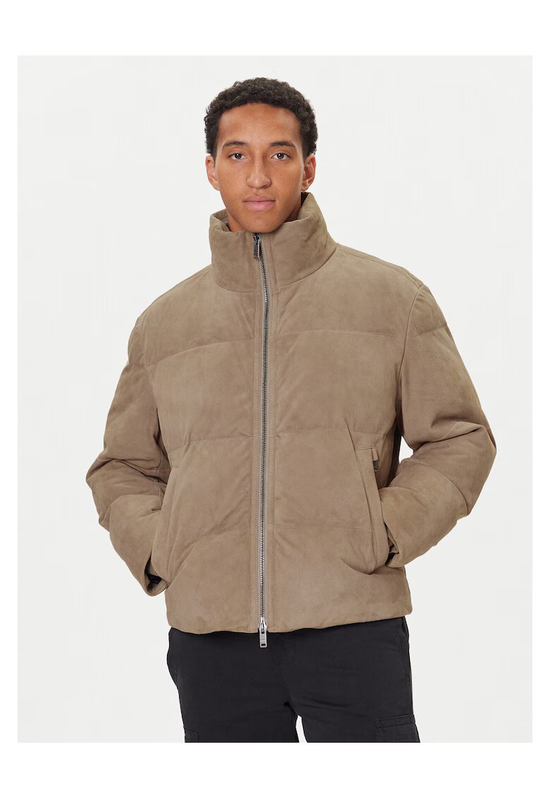 BOSS Geaca de piele barbati bej