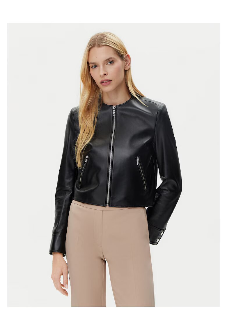 BOSS Geaca de piele - neagra - femei - piele naturala