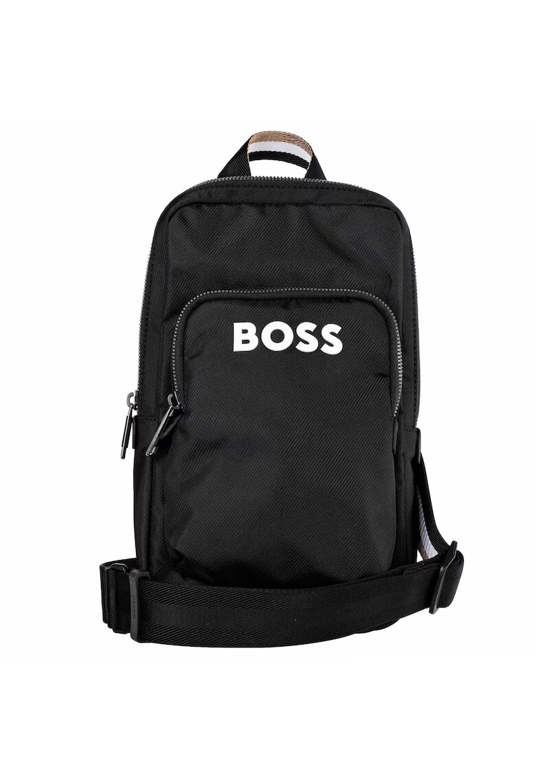 BOSS Geanta crossbody cu logo si bareta detasabila - Negru