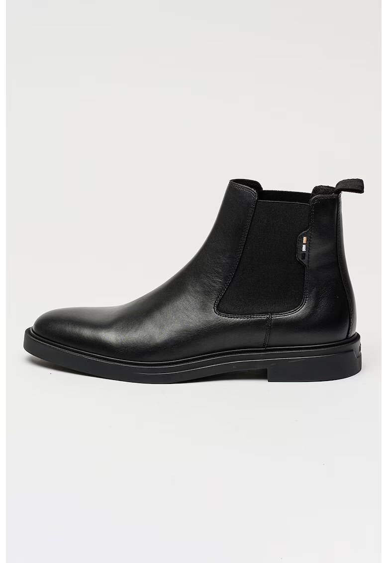 BOSS Ghete Chelsea de piele intoarsa cu segmente textile Calev - Negru