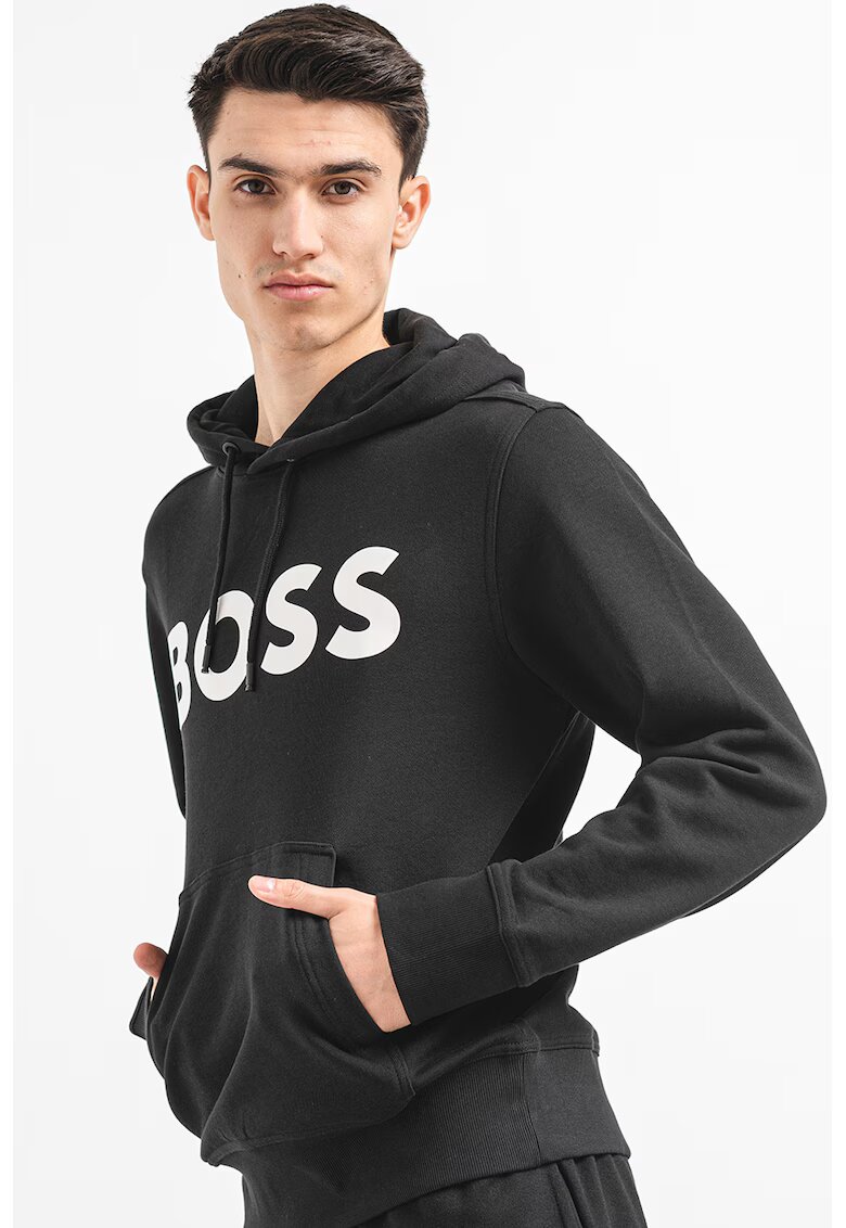 BOSS Hanorac cu logo supradimensionat - Alb/Negru