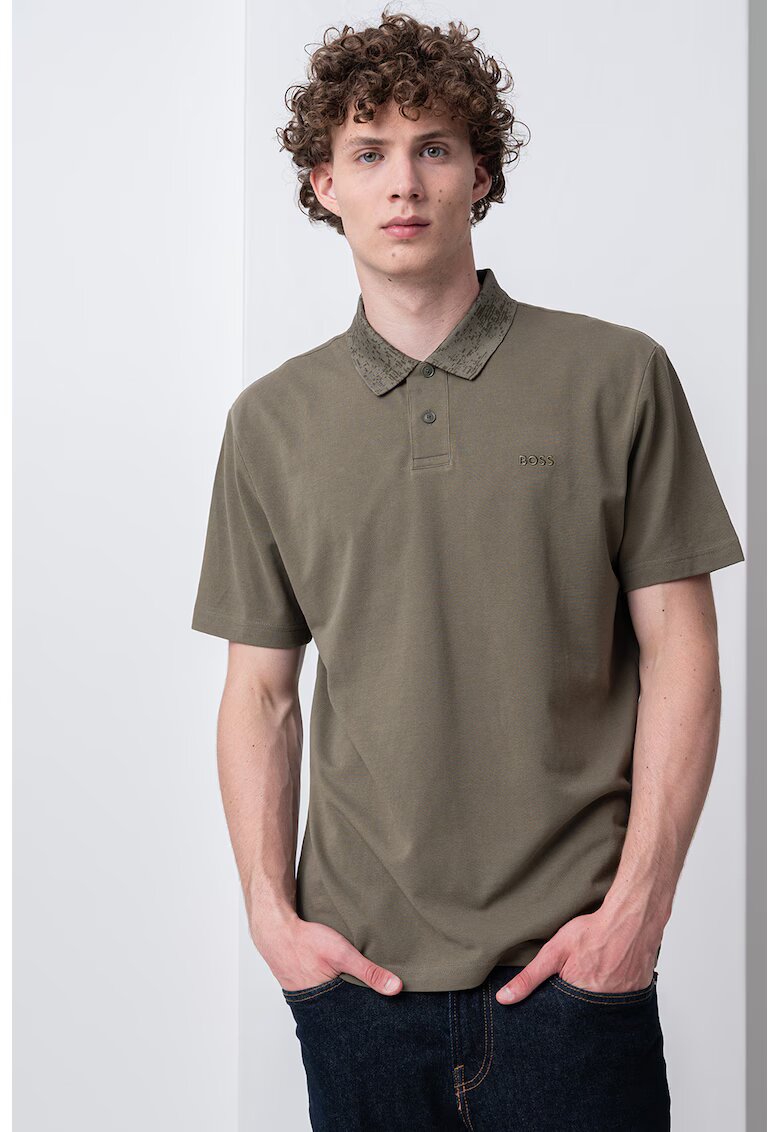 BOSS HUGO - Tricou polo de bumbac - Kaki