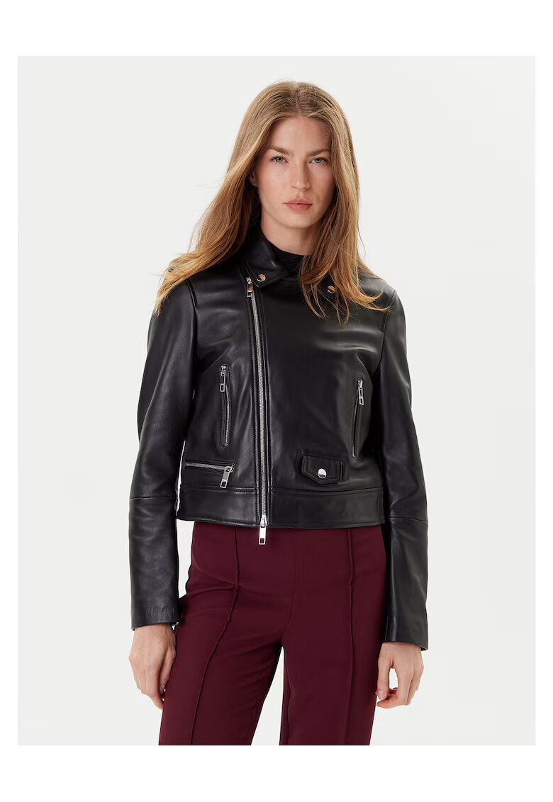 BOSS Jacheta de piele dama negru -