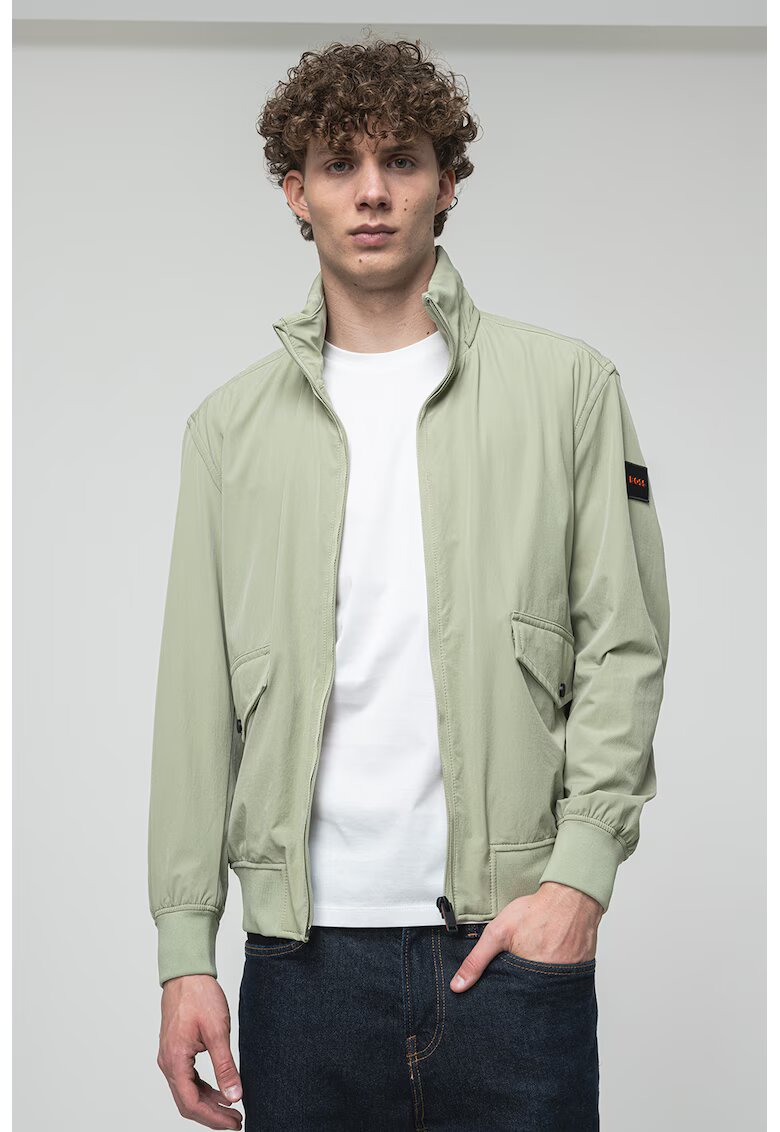BOSS Jacheta lejera cu fermoar - Verde deschis