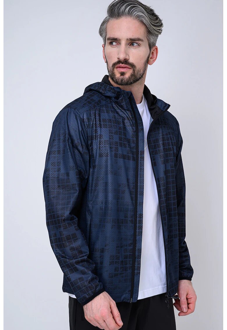BOSS Jacheta regular fit cu gluga - Bleumarin
