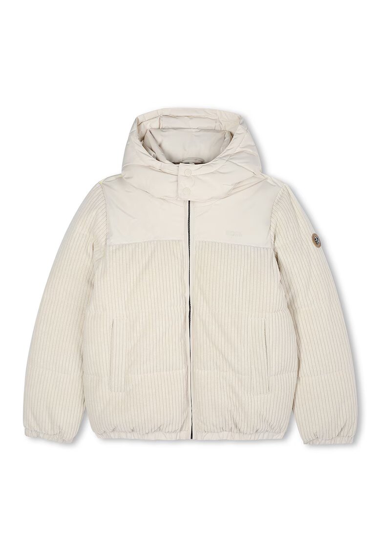 BOSS Kidswear Geaca cu gluga - Crem